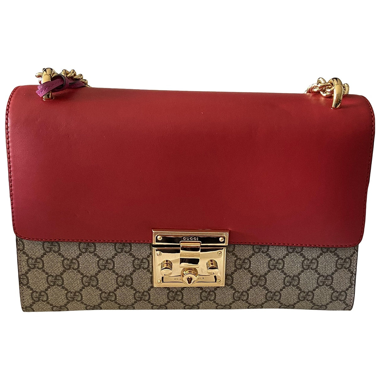 Gucci padlock multicolour leather handbag