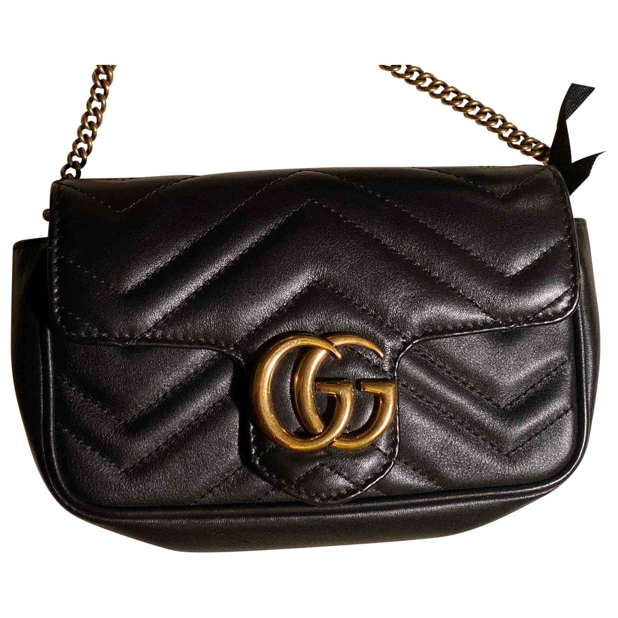 Gucci marmont black leather handbag