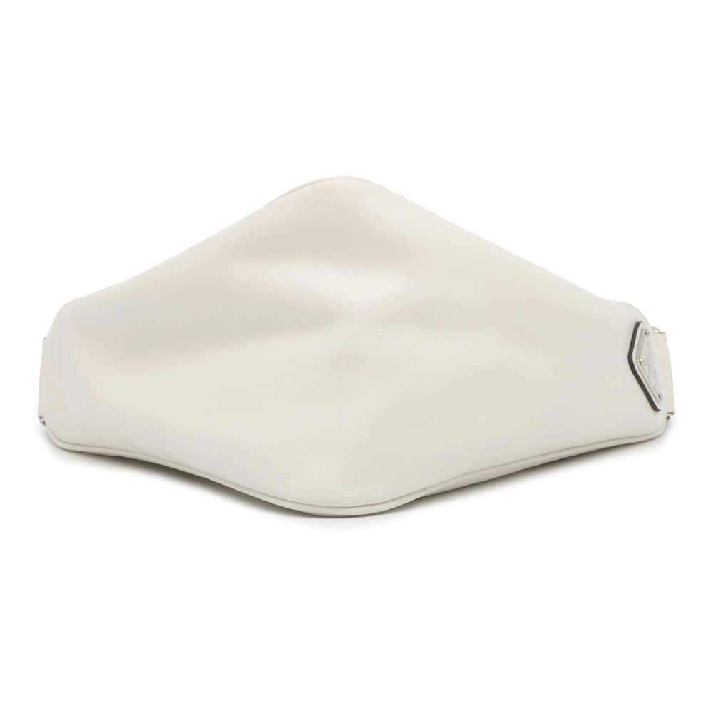 Prada Triangle Shoulder Bag Leather White Logo