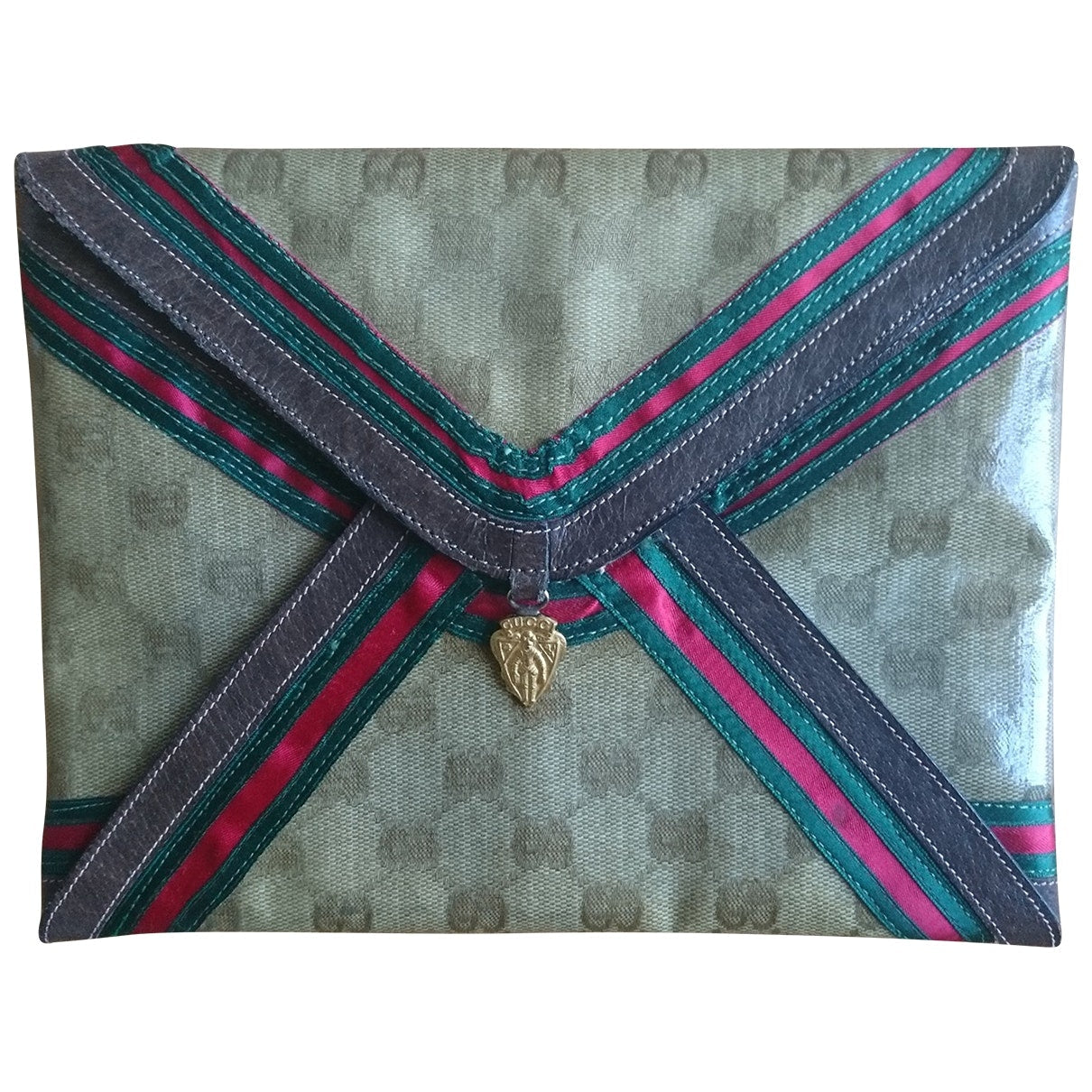 Gucci beige plastic clutch bag