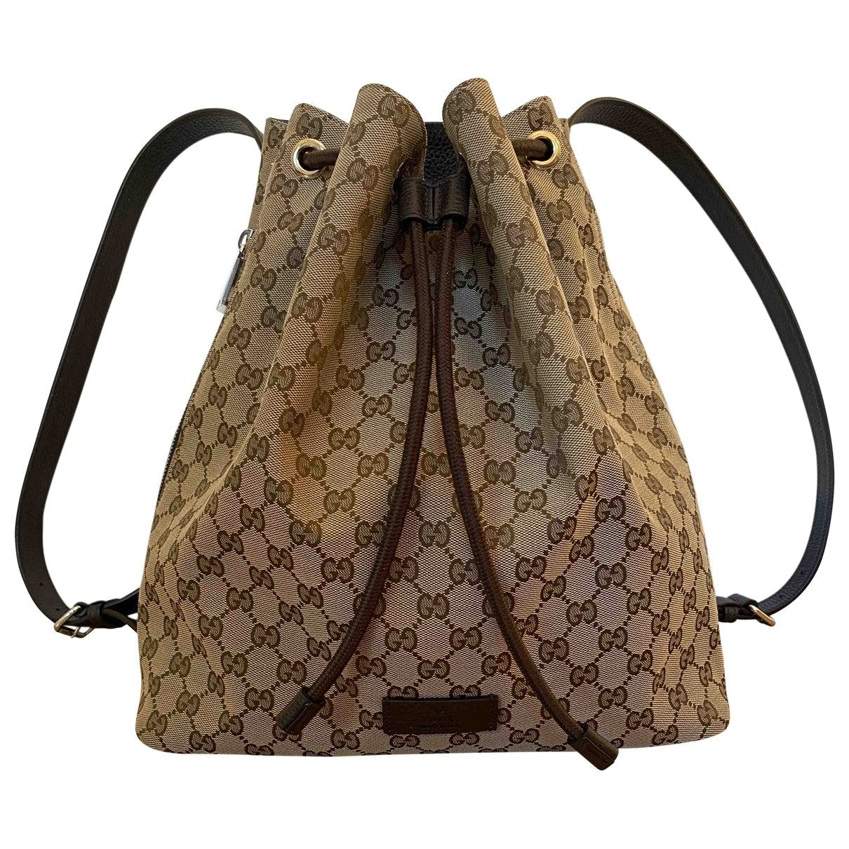 Gucci beige cloth backpacks