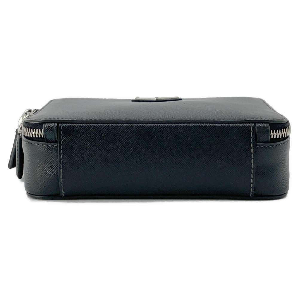 Prada Triangle Brique Shoulder Leatherleather Luxury Handbag Saffiano Black Logo Shoulder Bag