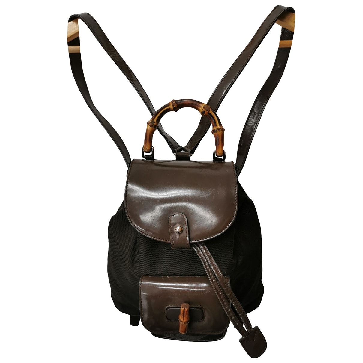 Gucci bamboo brown polyester backpacks