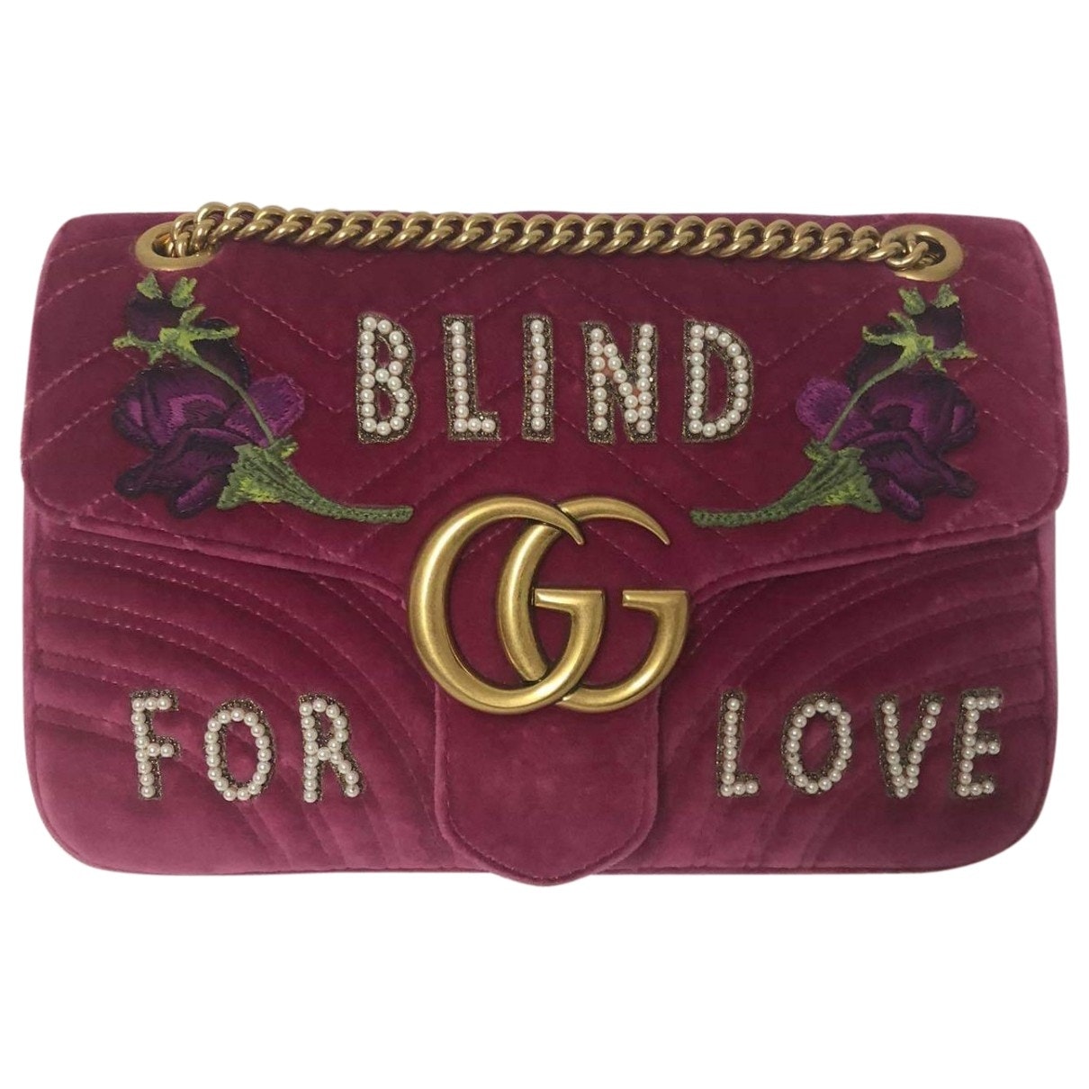 Gucci marmont pink velvet handbag