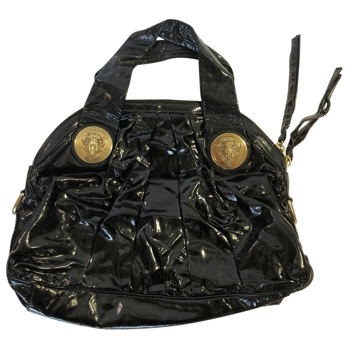 Gucci hysteria black patent leather handbag