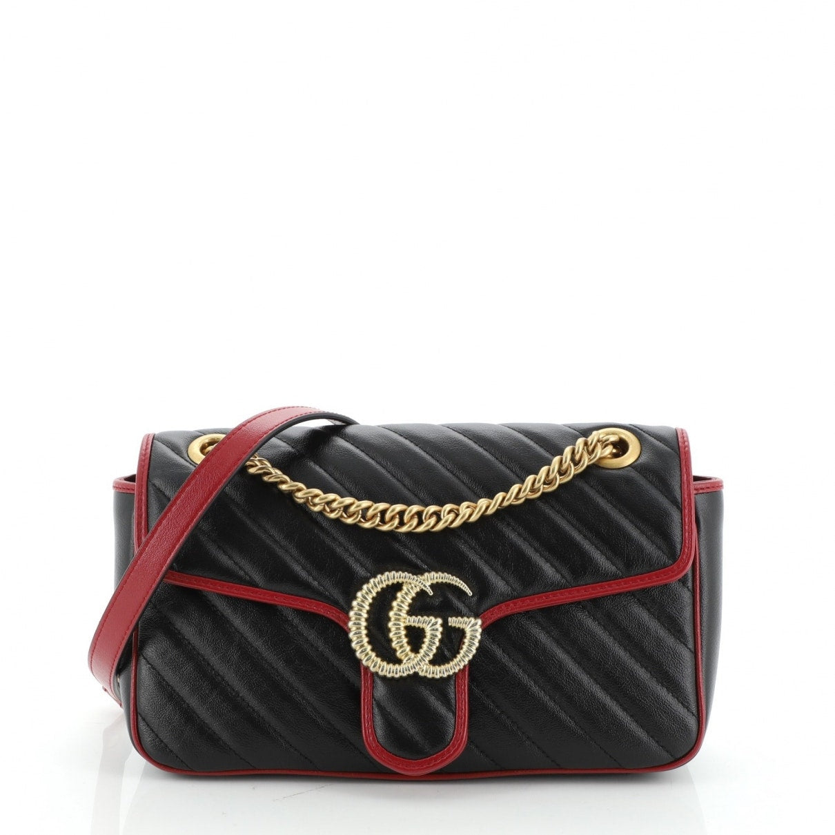 Gucci marmont black leather handbag