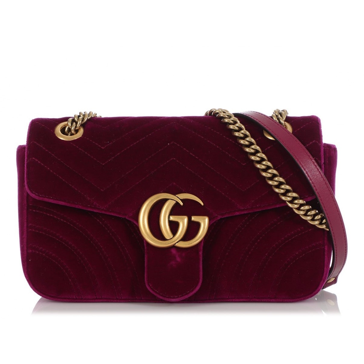 Gucci marmont burgundy velvet handbag