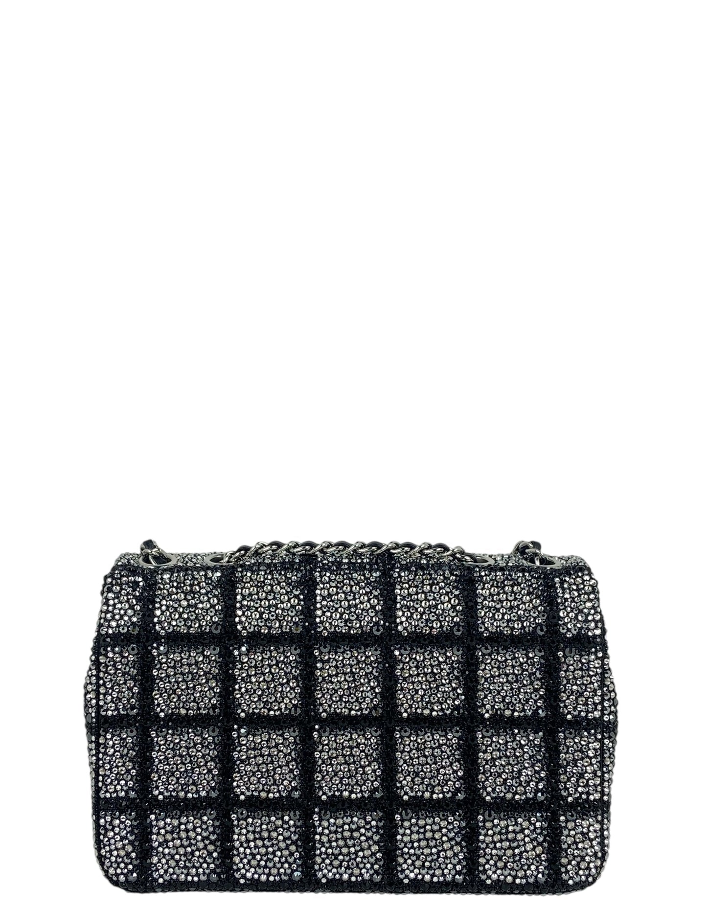 Chanel 2025 Black and Silver Strass Crystal Small Flap Bag