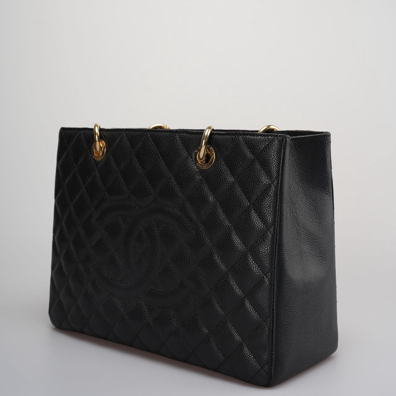 Chanel GST Black Bag in Cavier Leather with Gold Hardware from 2014