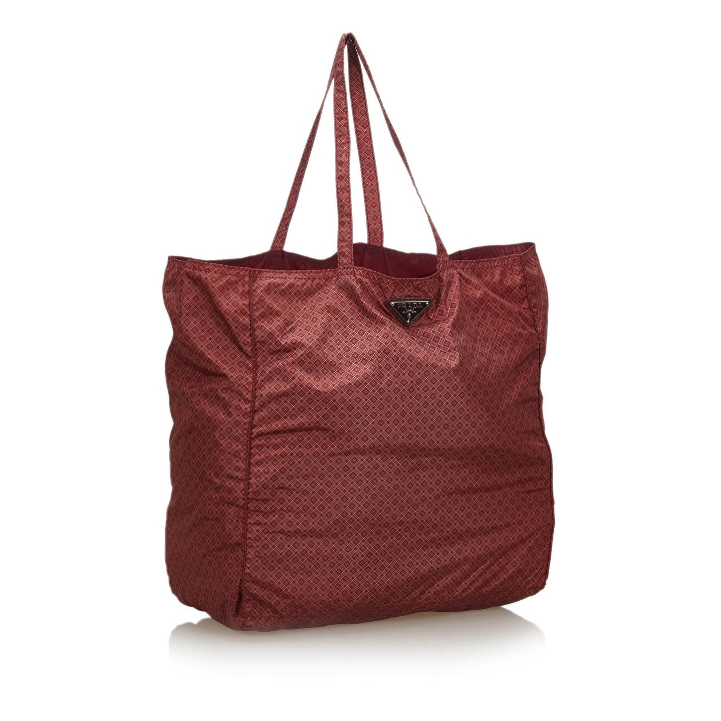 Prada Fabric Printed Tote Bag Italy Nylon Red Tote Bag Italy