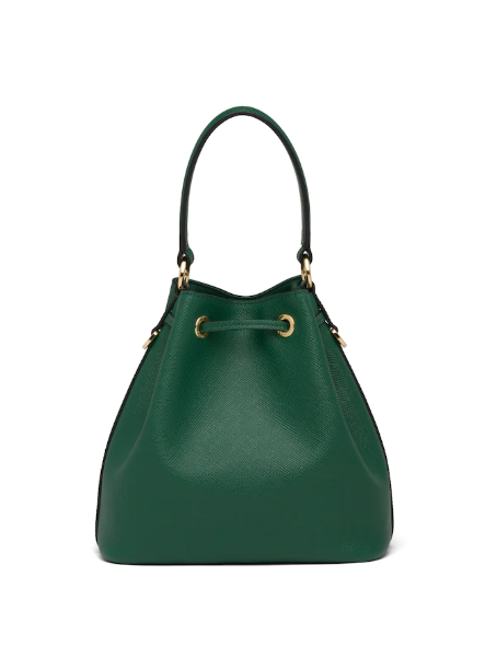 Prada Prada Saffiano Leather Bucket Bag Green