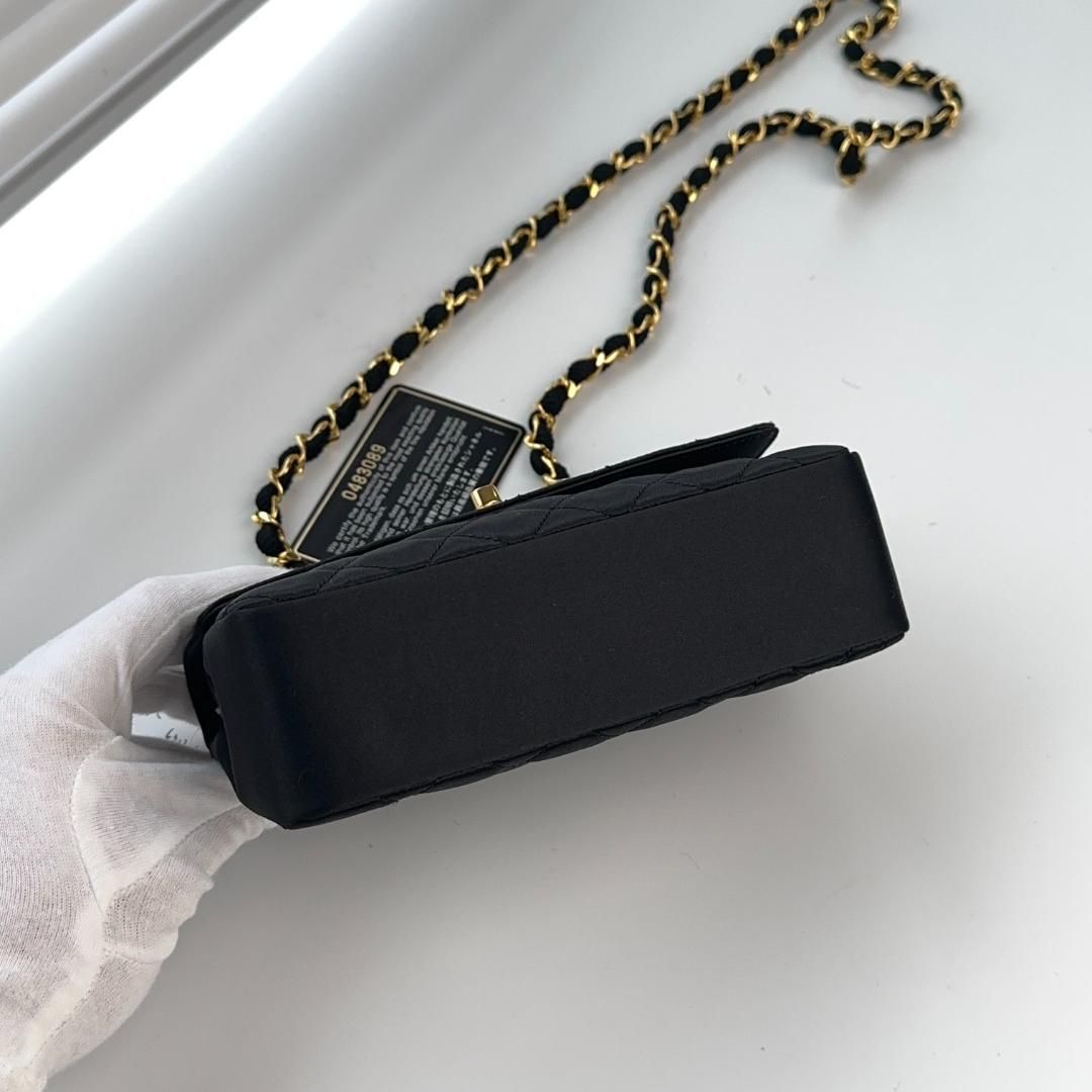 Chanel Satin Extra Mini Flap Bag - Black Crossbody Bags, Handbags MR