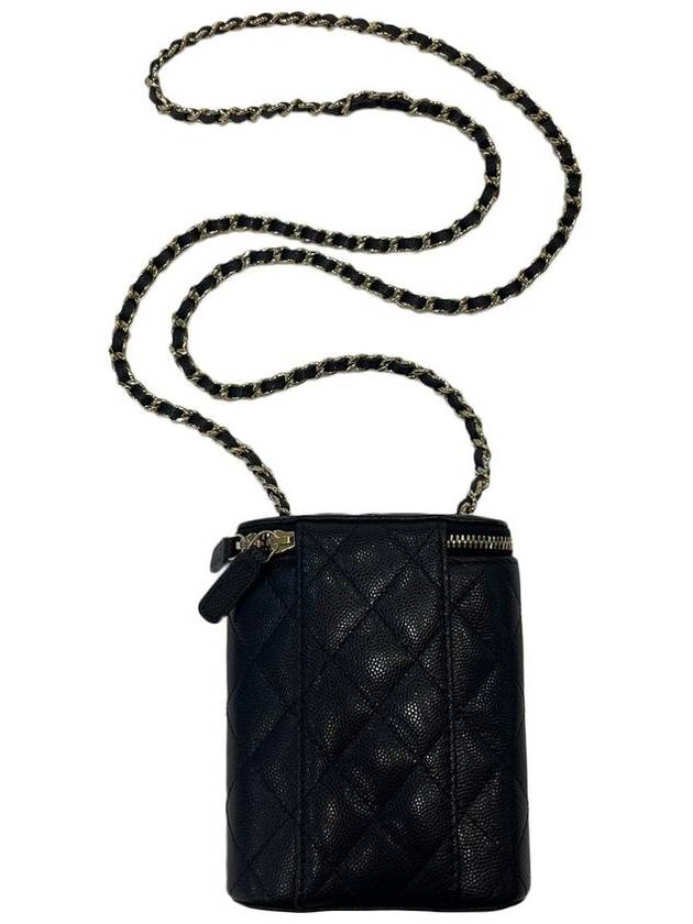 Classic Gold Hardware Small Grained Calfskin Cross Bag Black Chanel