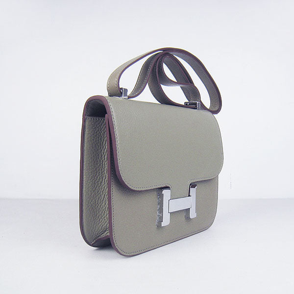Hermes Luxury Constance Cowskin Bag H Khaki Leather Silver Travel Bag