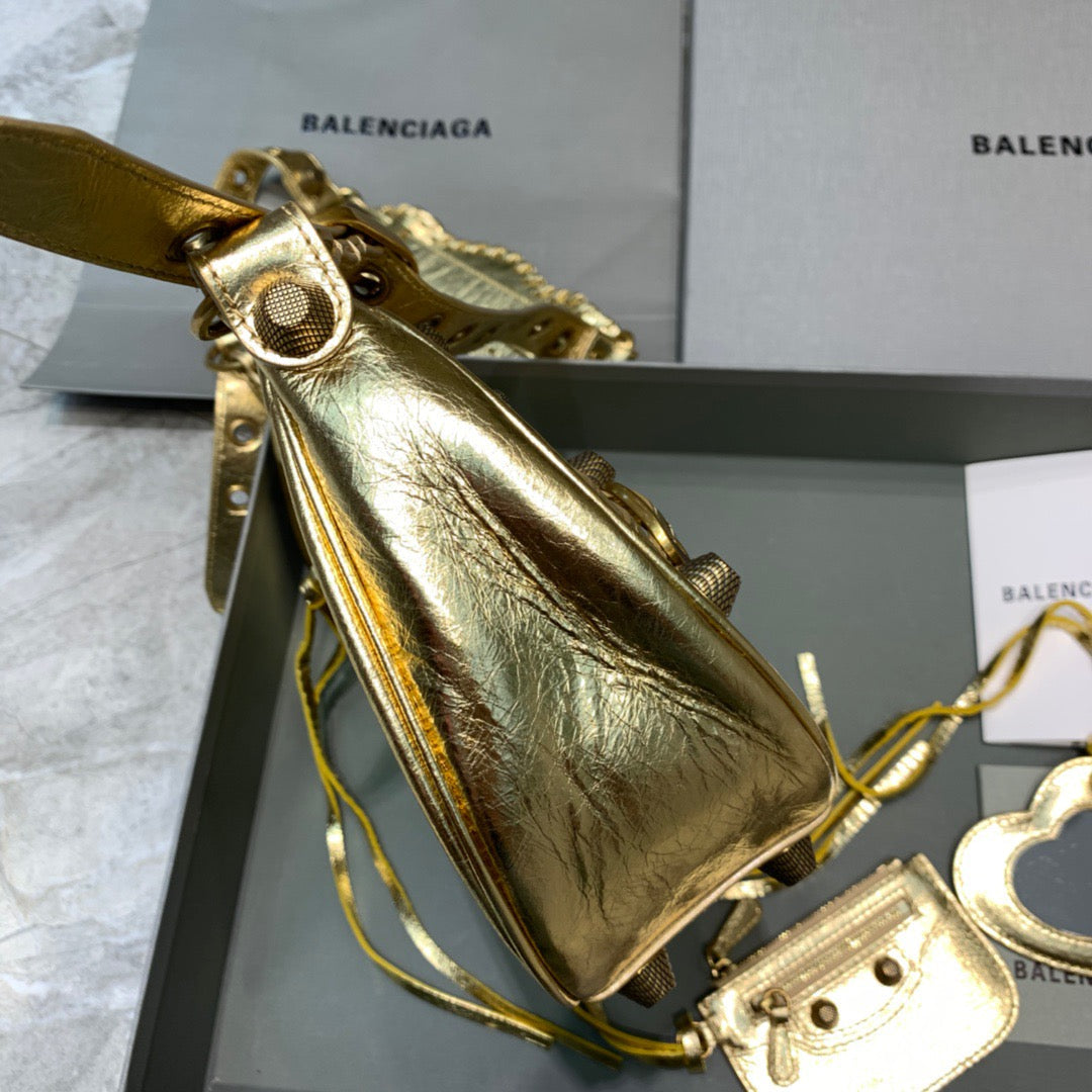Balen Le Cagole Xs Shoulder Bag In Gold