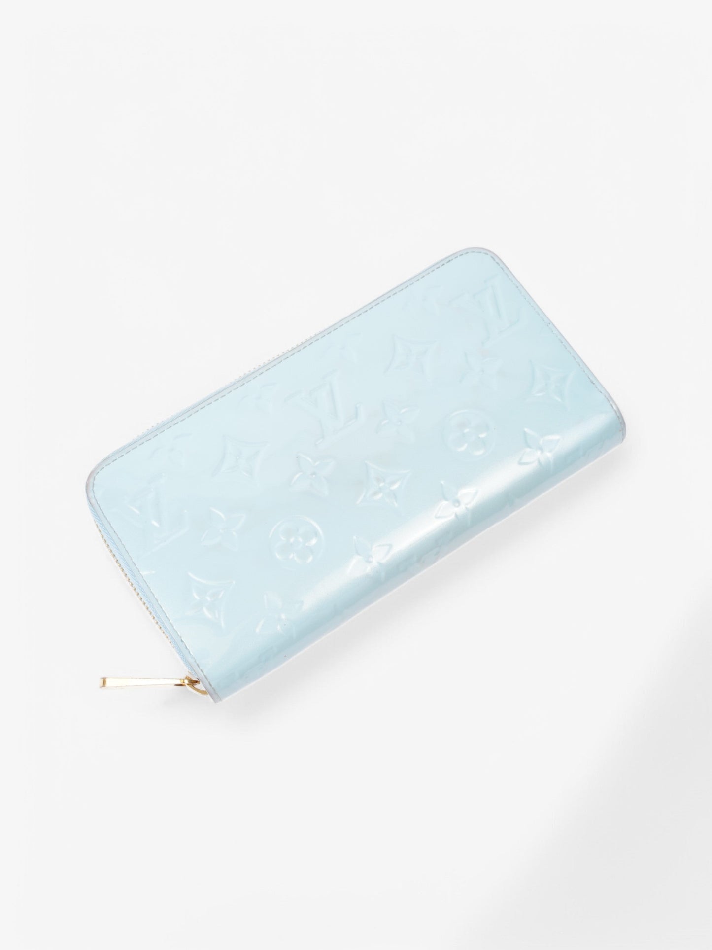 Louis Vuitton Zippy Baby Vernis Leather Blue Wallet Case
