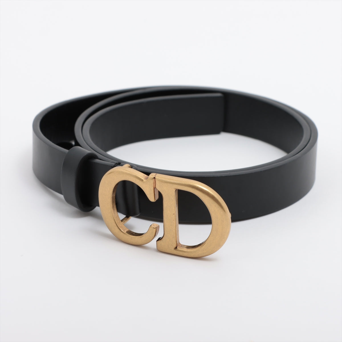 Dior Handbag Christian Saddle Reversible Belt Leather Black