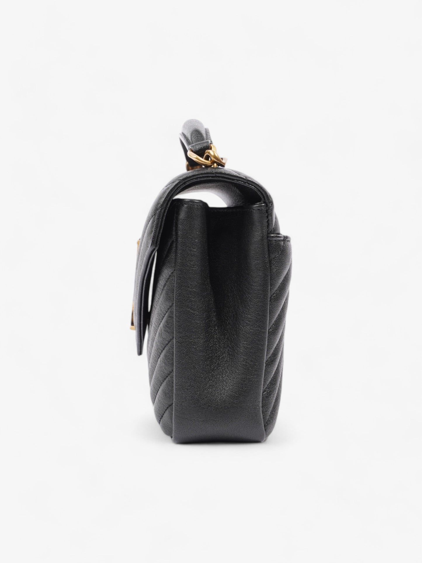 YSL Saint Laurent College Crossbody Bag Leather Lambskin Black