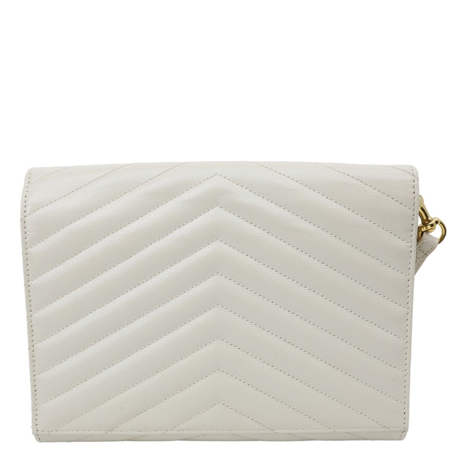 YSL Saint Laurent Yves Wristlet Clutch Leather Monogram White Clutch Bag