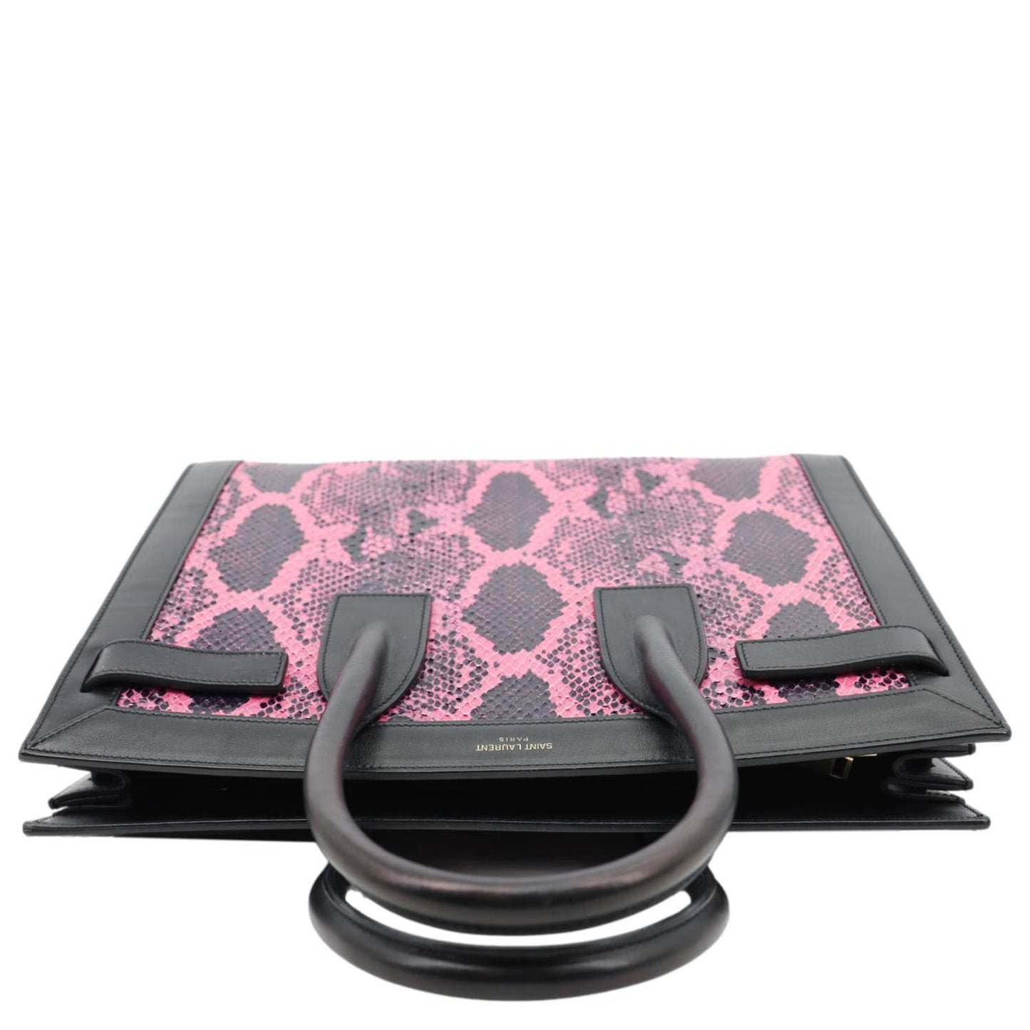 YSL Saint Laurent Yves Sac De Jour Shoulder Bag Leather Python Pink