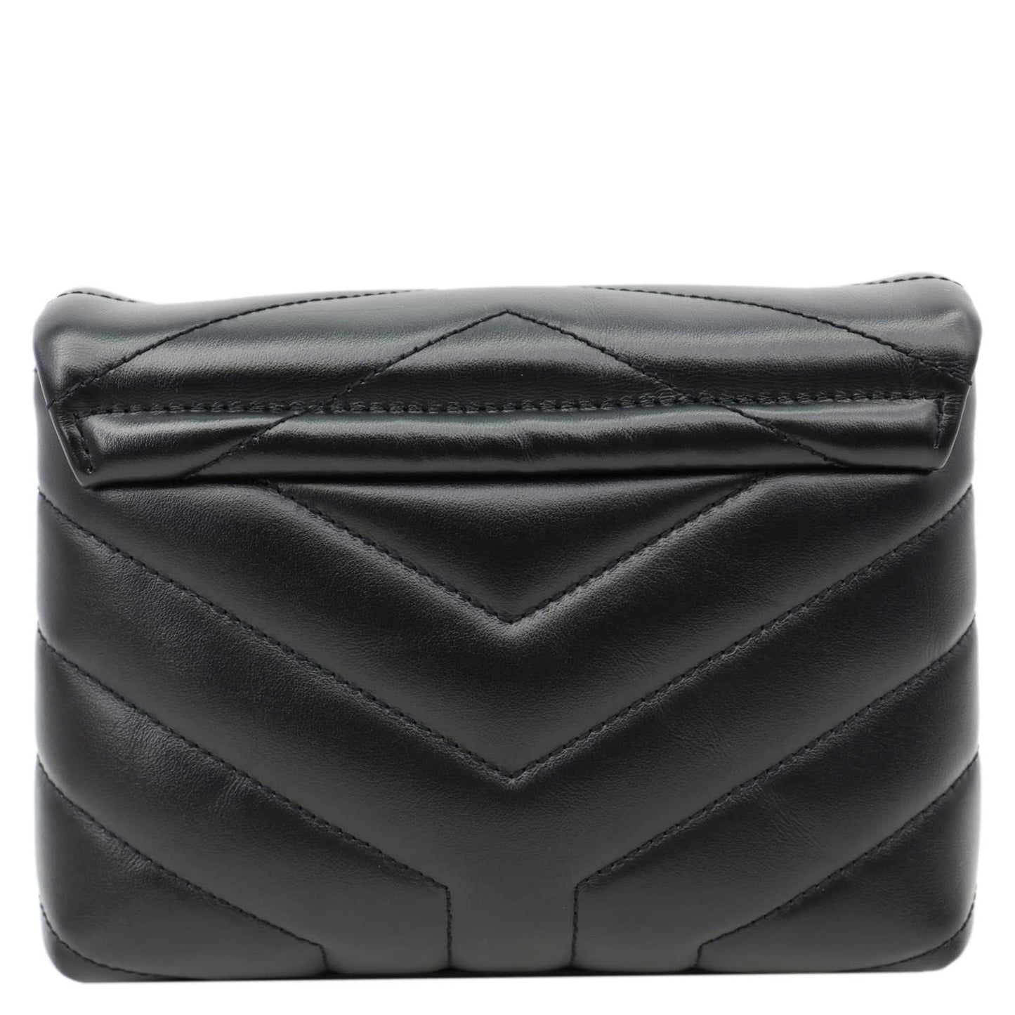 YSL Saint Laurent Yves Loulou Calfskin Crossbody Bag Leather Black Toy