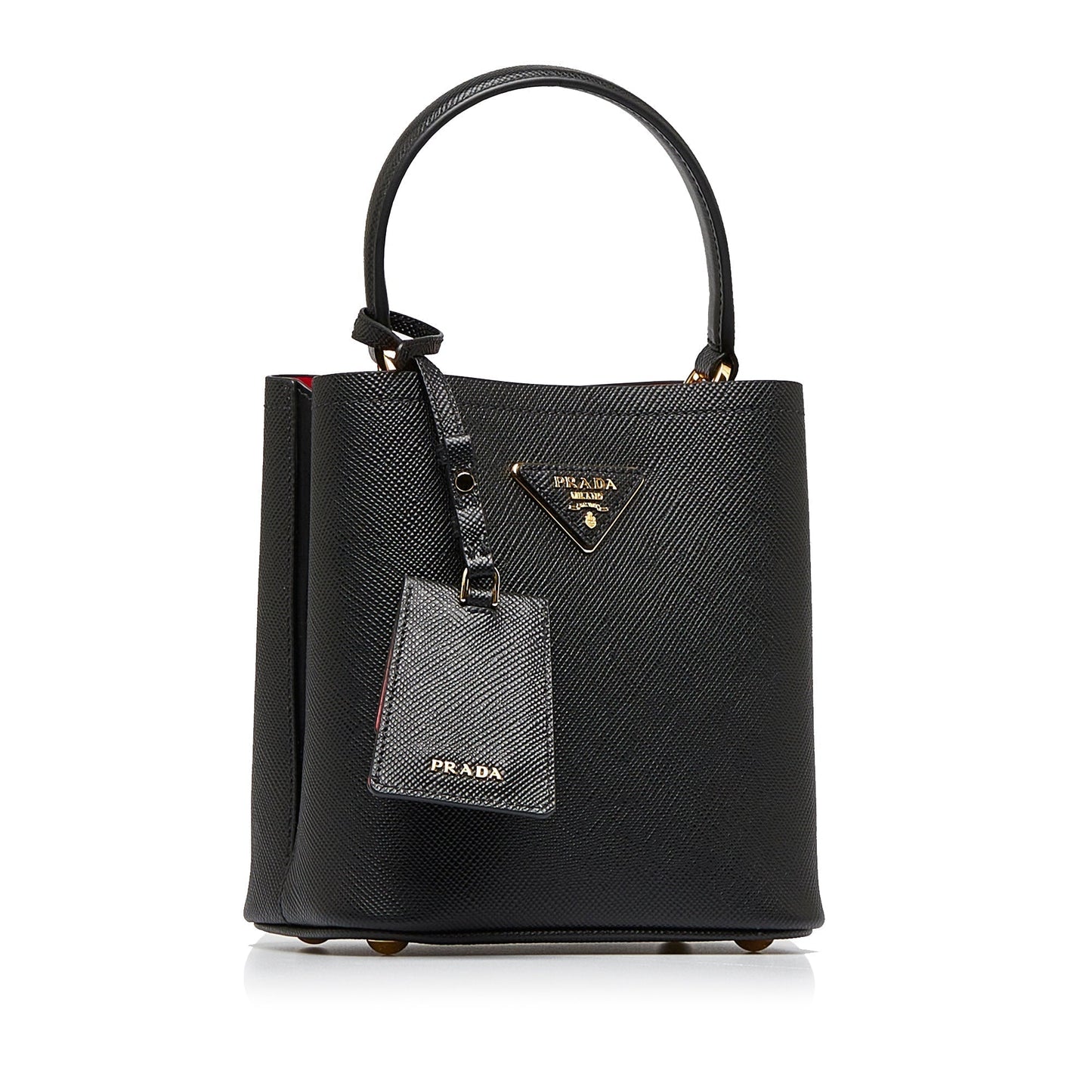 Prada Cuir Panier Bag Saffiano Black Travel Bag