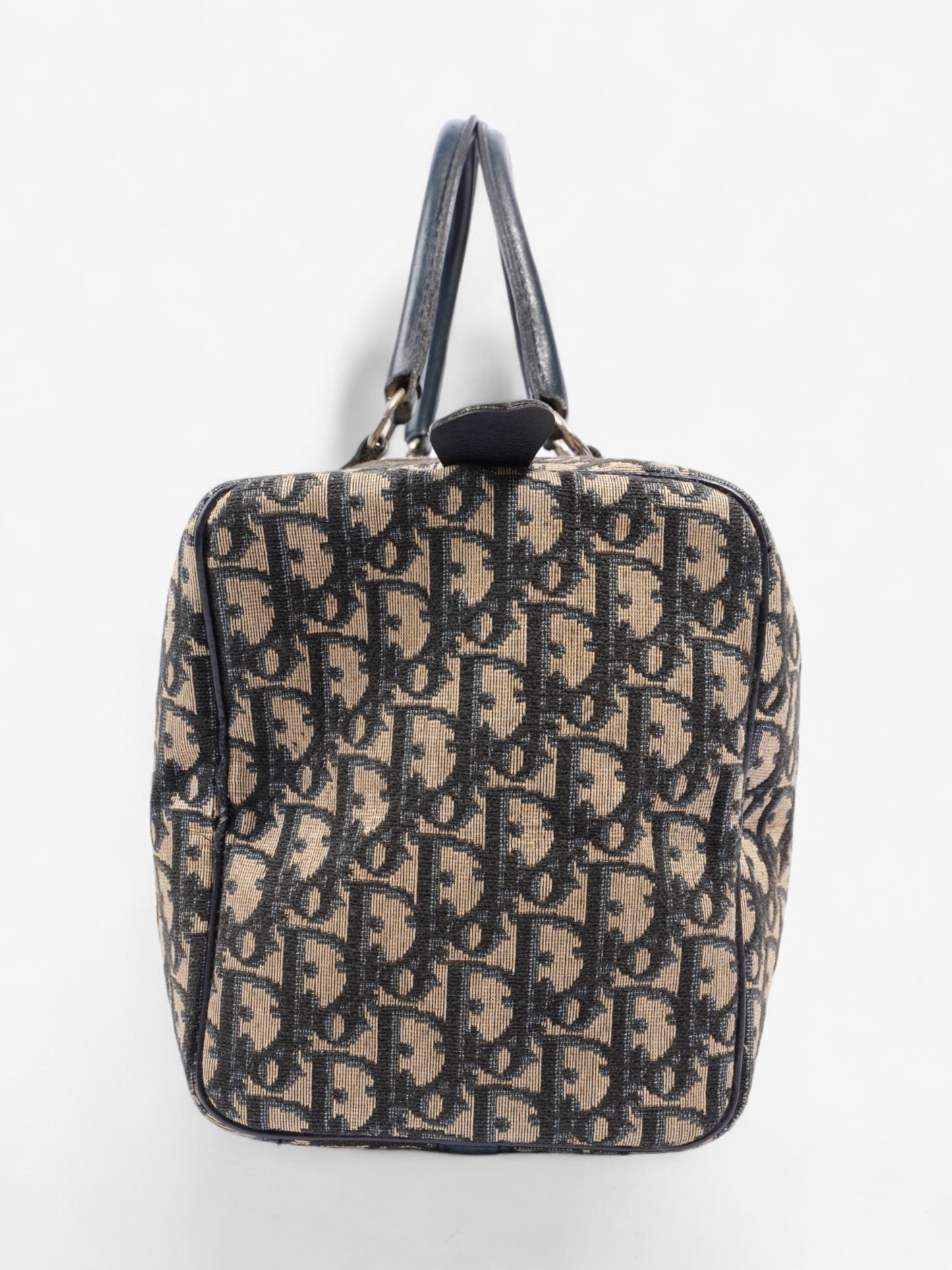 Dior Christian Boston Bag Canvas Blue Navy Travel Bag