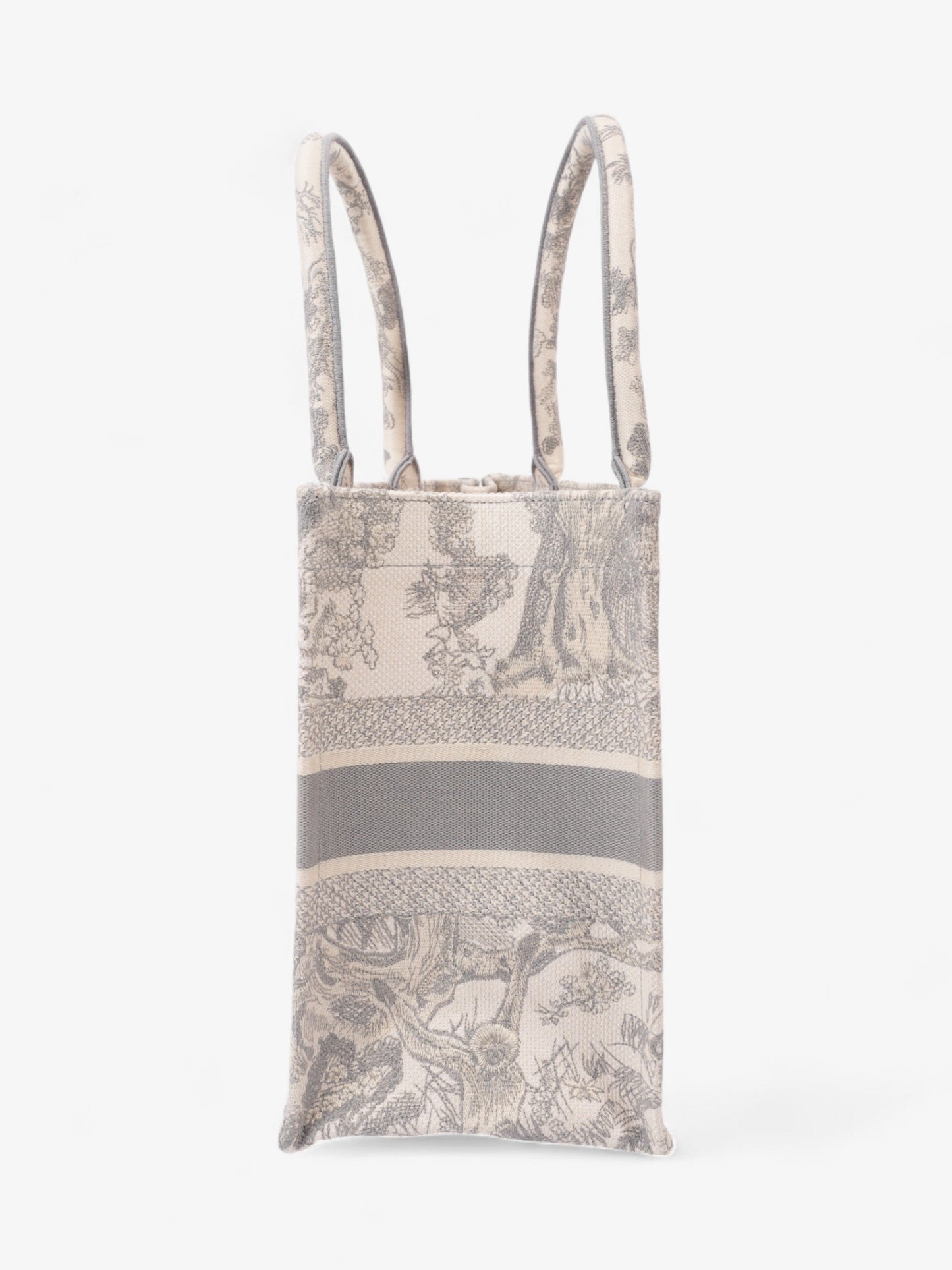 Dior Christian Book Tote Grey Oblique Cotton White Gray Medium Shoulder Bag