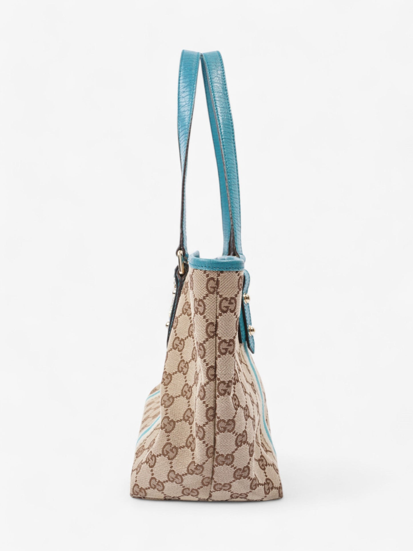 Gucci Jolicoeur Tote Supreme Turquoise Canvas Tote Bag