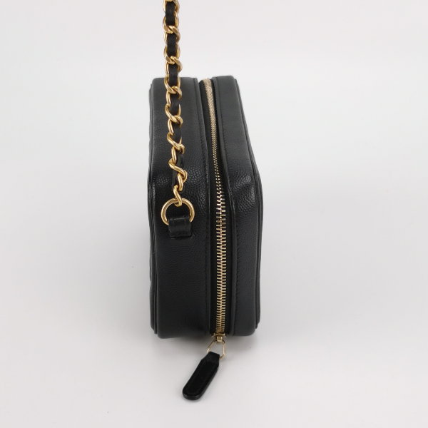 Chanel Filigree Vanity Caviar Black Leather Mini Bag