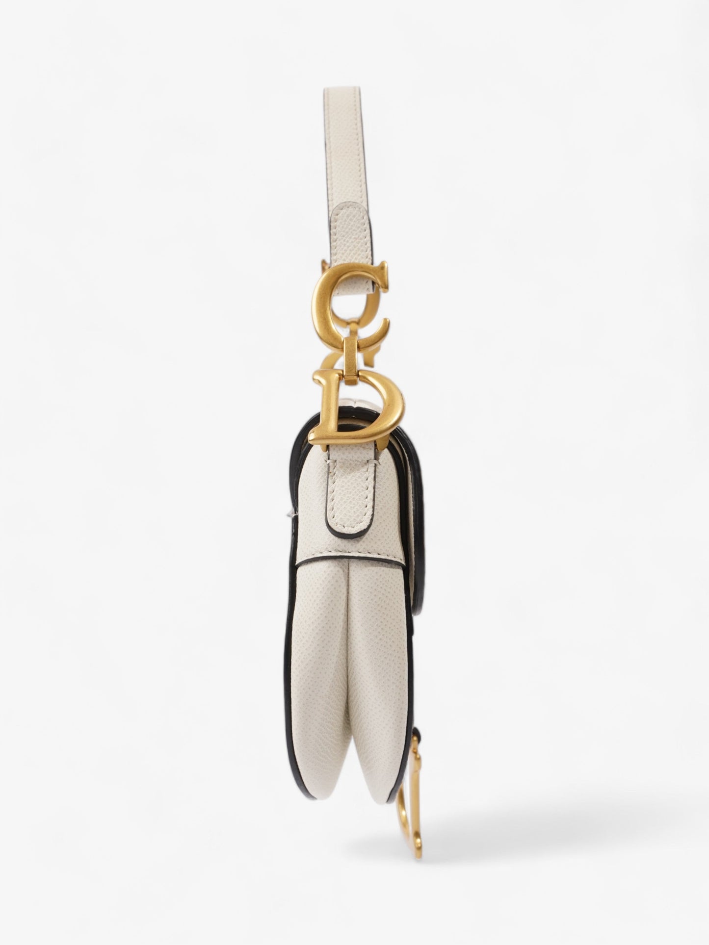 Dior Christian Saddle Bag Calfskin Leather White Mini Travel Bag