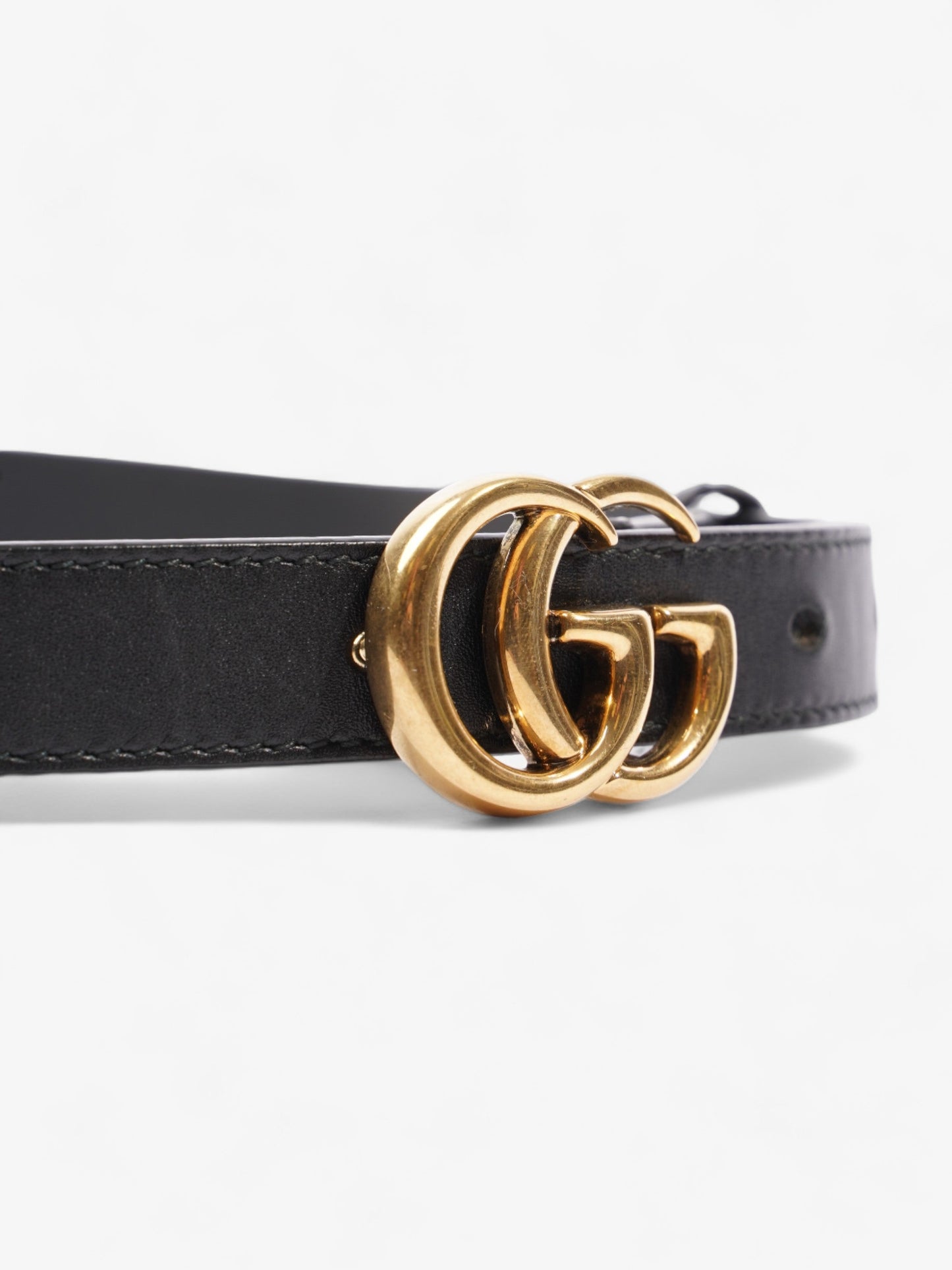 Gucci Marmont Thin Belt Handbag Leather Black Accessory 80Cm 32