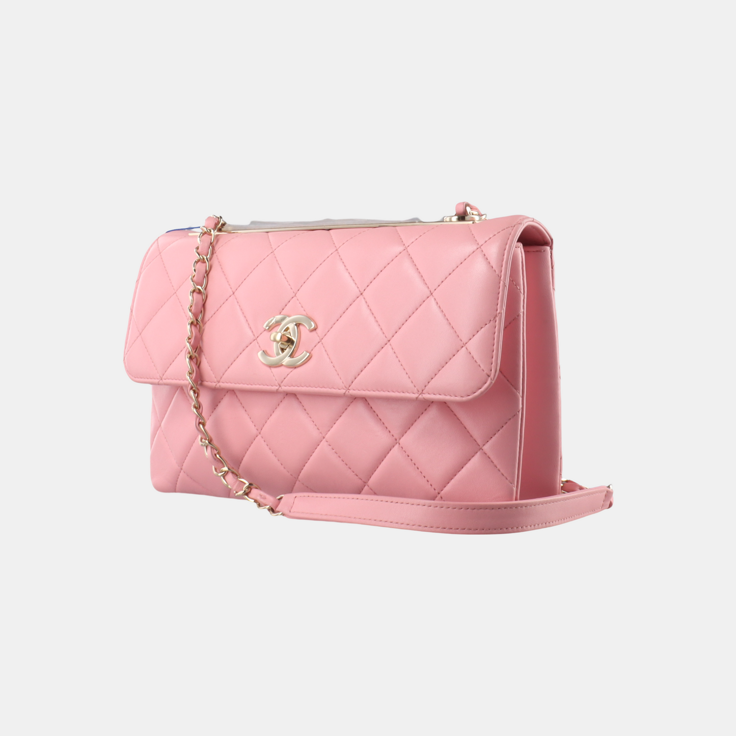 Chanel Trendy CC Flap Cannage Lambskin Pink Gold Leather Shoulder Bag
