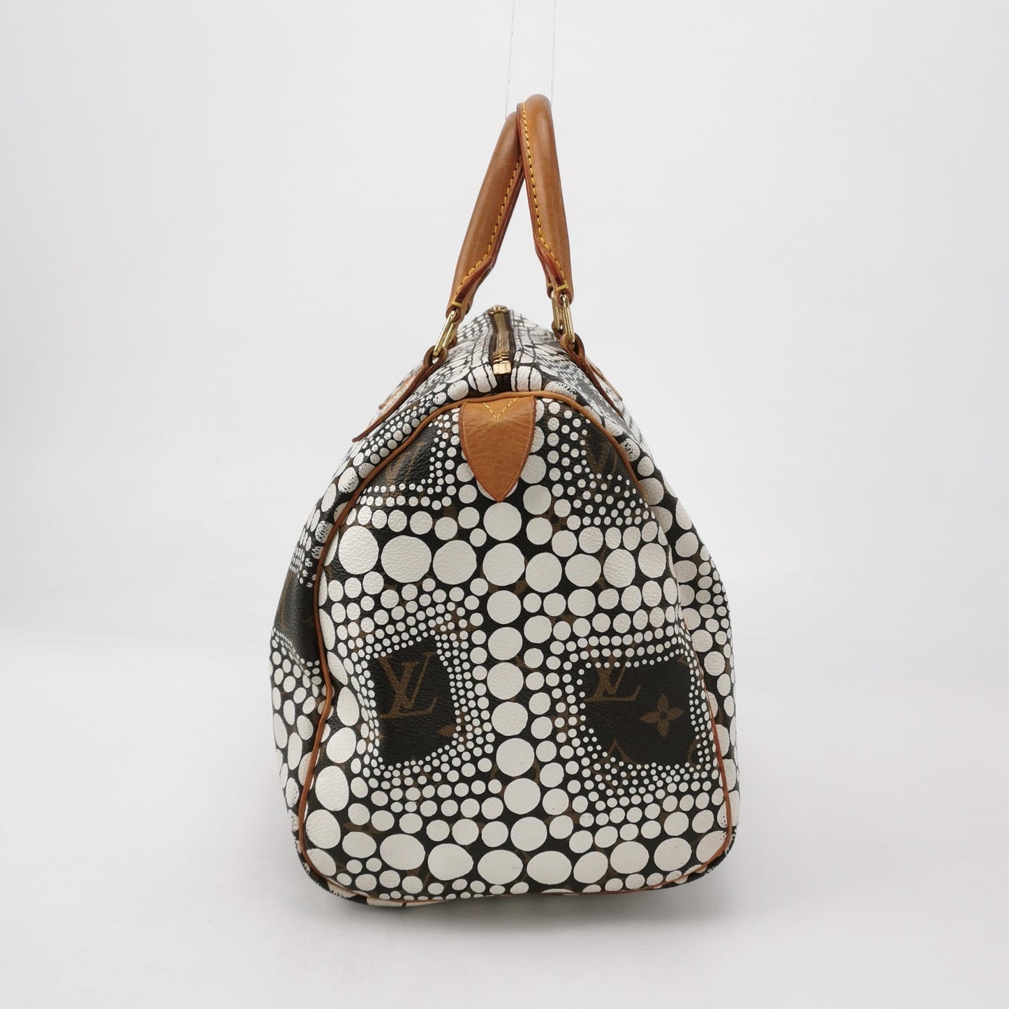 Louis Vuitton Kusama Town Speedy 30 White Top Handle Handbag