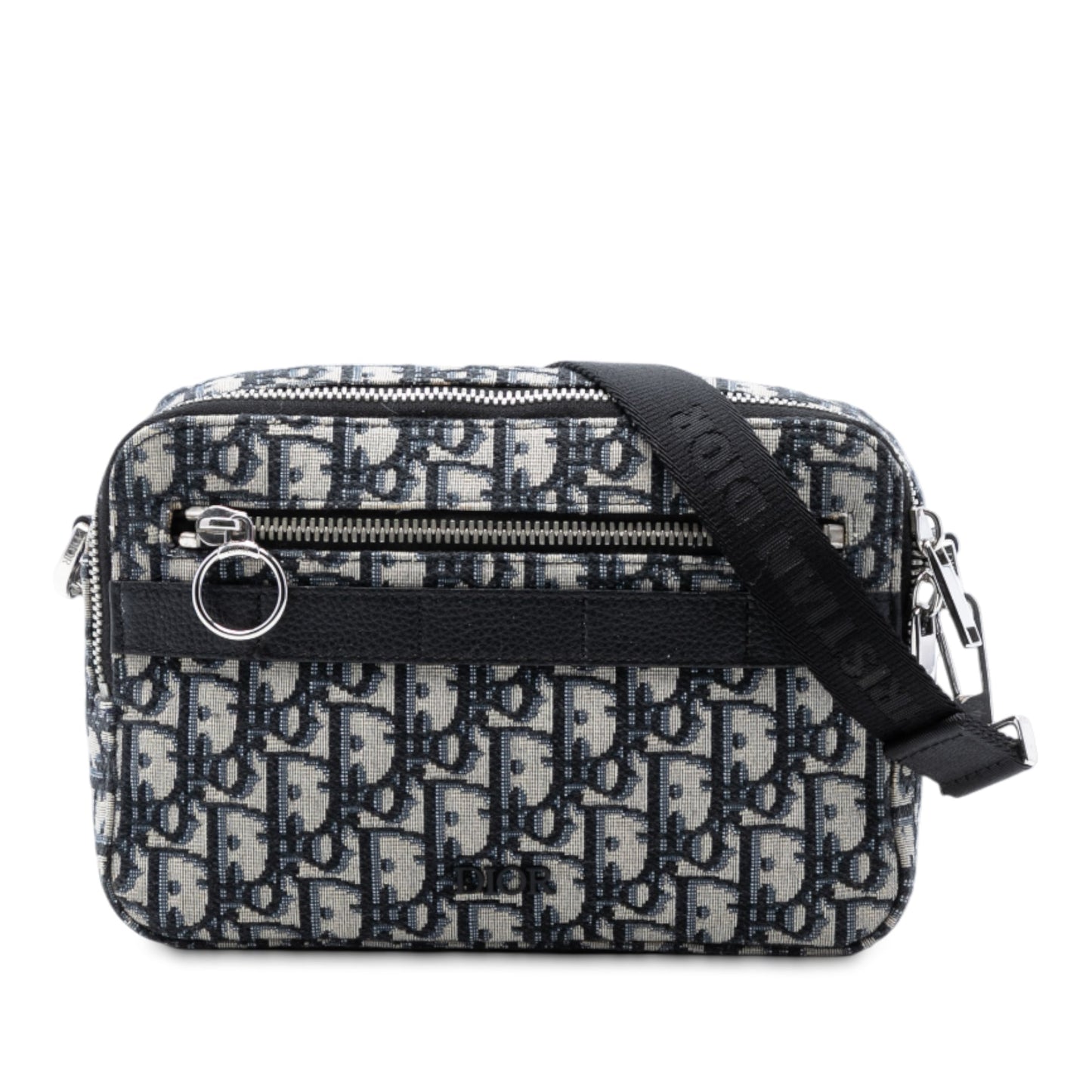 Dior Handbag Oblique Safari Crossbody Canvas Blue Crossbody Bag