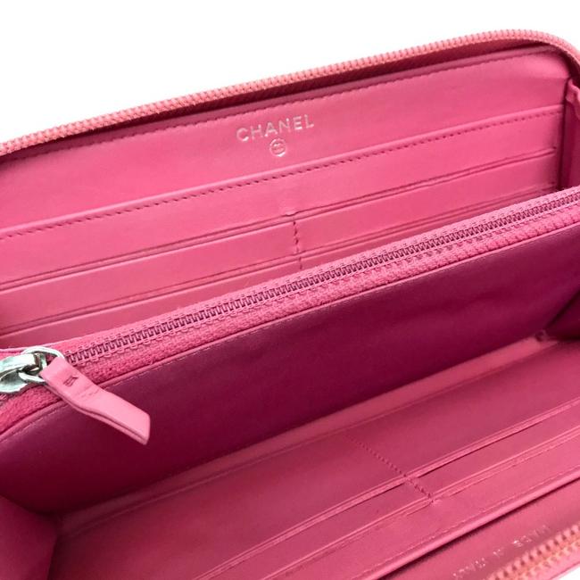 Chanel Camellia Pink Zippy Wallet Handbag