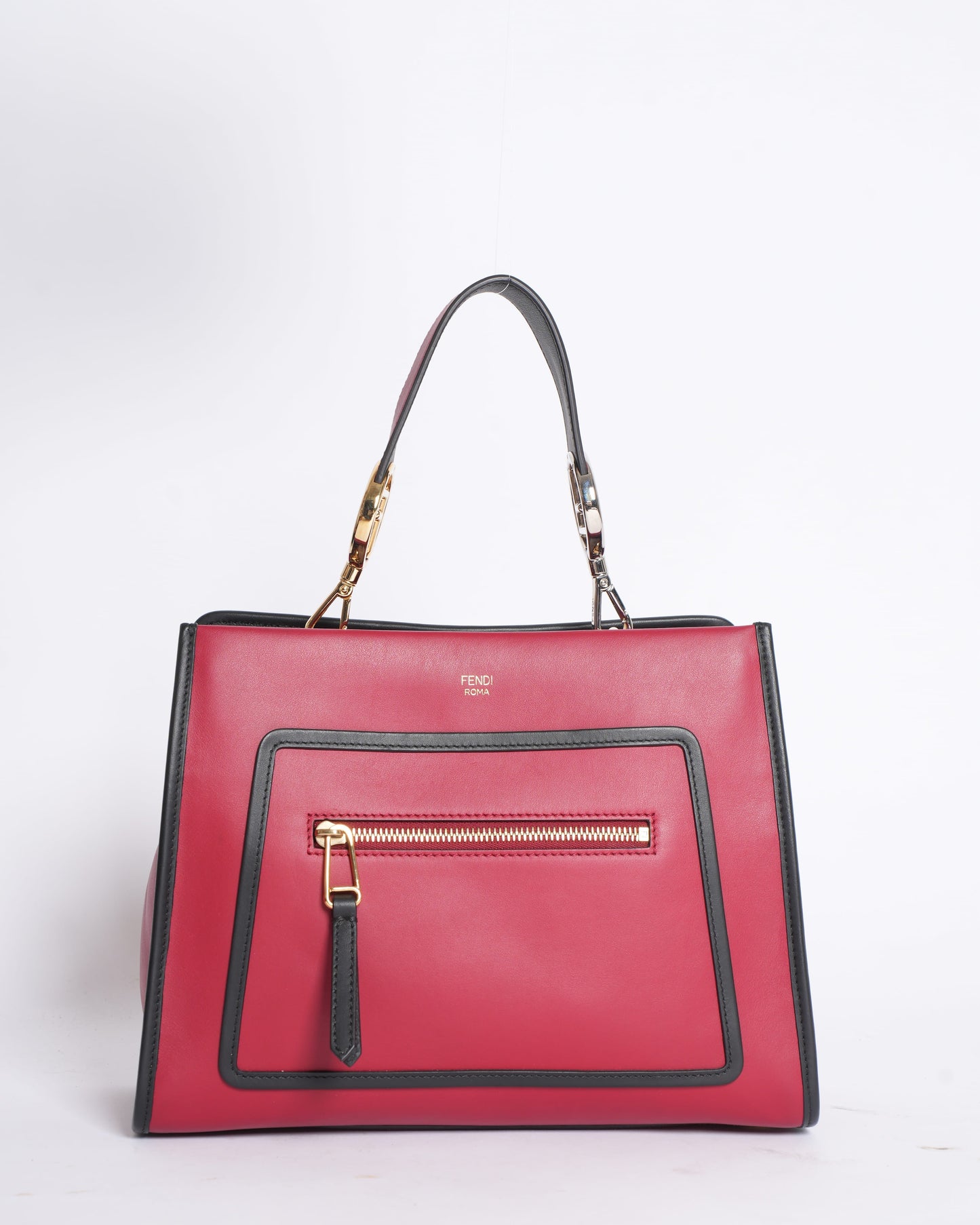 Fendi Handbag Calfskin Runway Bag Leather Red Small