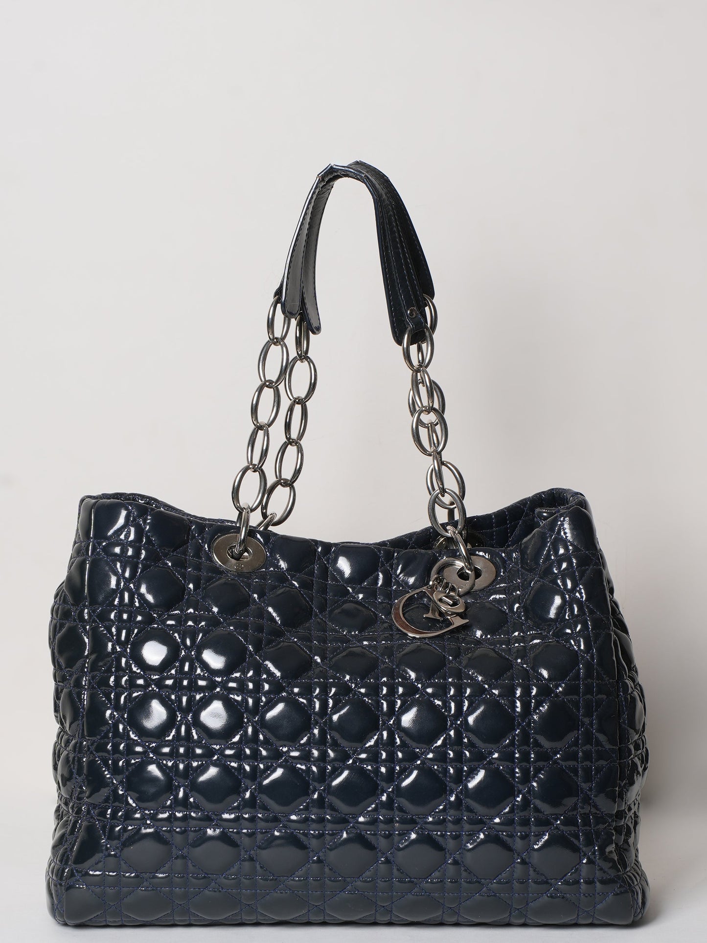 Dior Handbag Lady Soft Cannage In Tote Leather Patent Mini Shoulder Bag