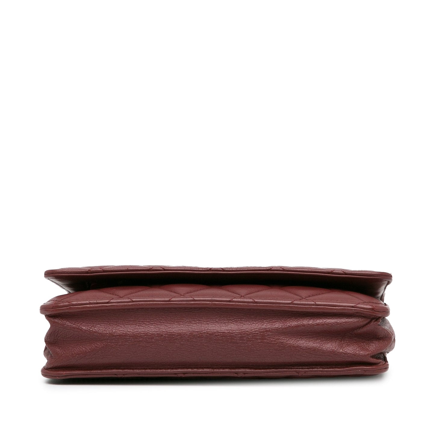 Red Chanel Classic Lambskin Wallet on Chain Crossbody Bag