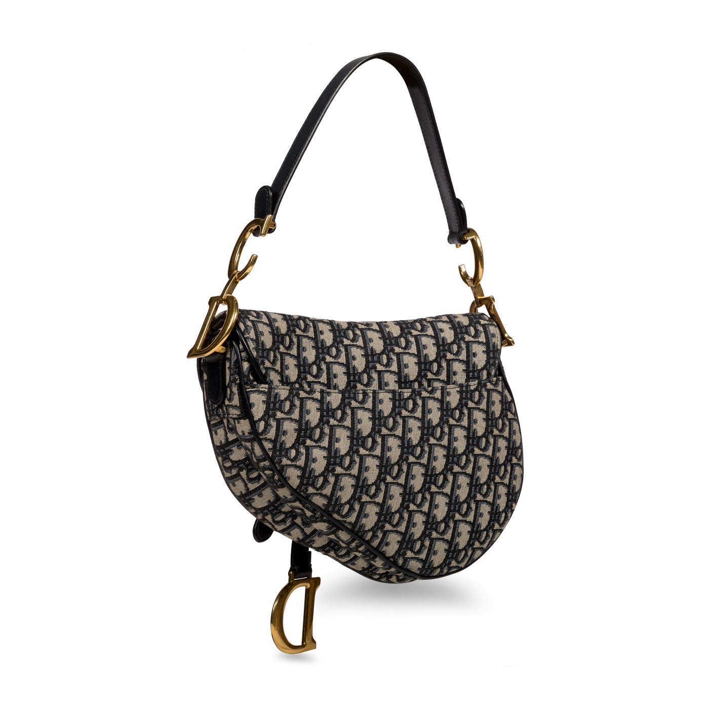 Dior Christian Saddle Bag With Strap Embroidered Shoulder Bag