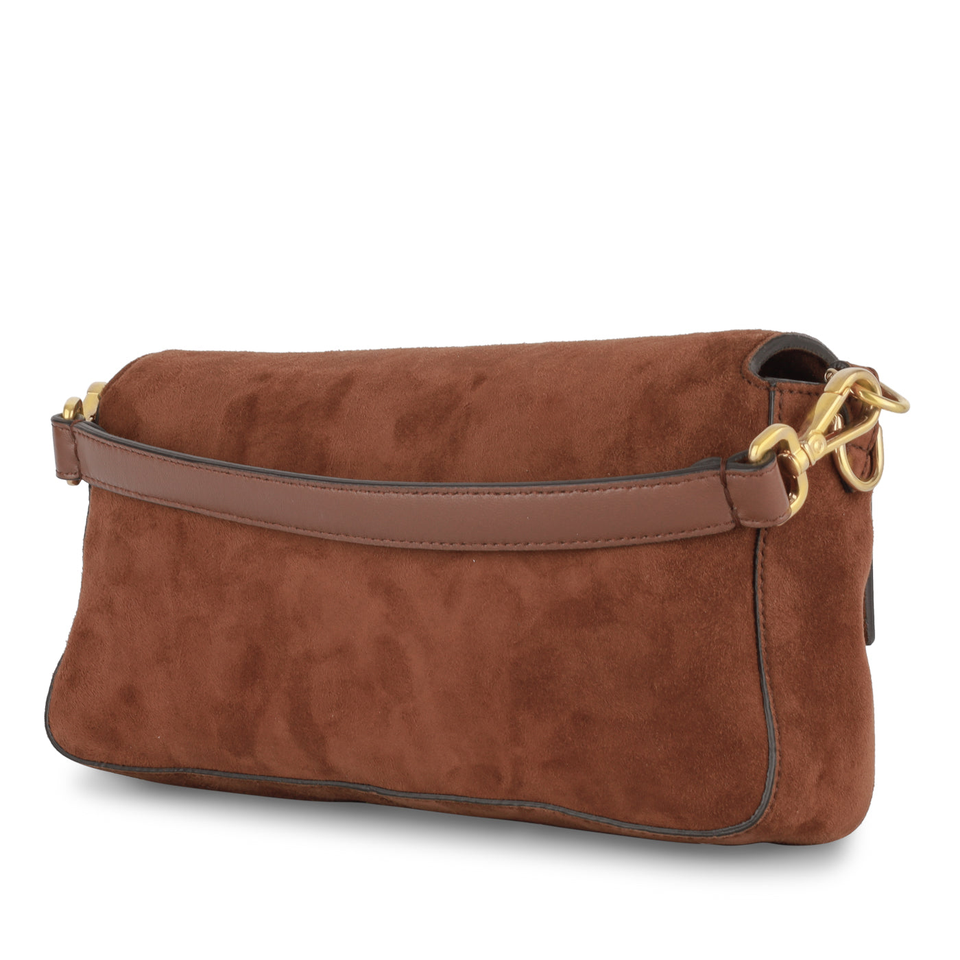 Fendi Baguette Bag Medium Shoulder Bag Brown Suede Ghw