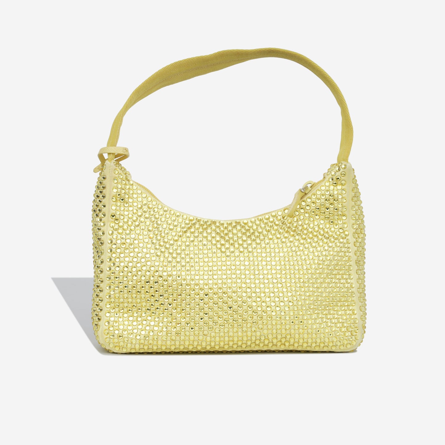 Prada Bag With Crystals Satin Mini Shoulder Bag Pinapple Pastel Silver