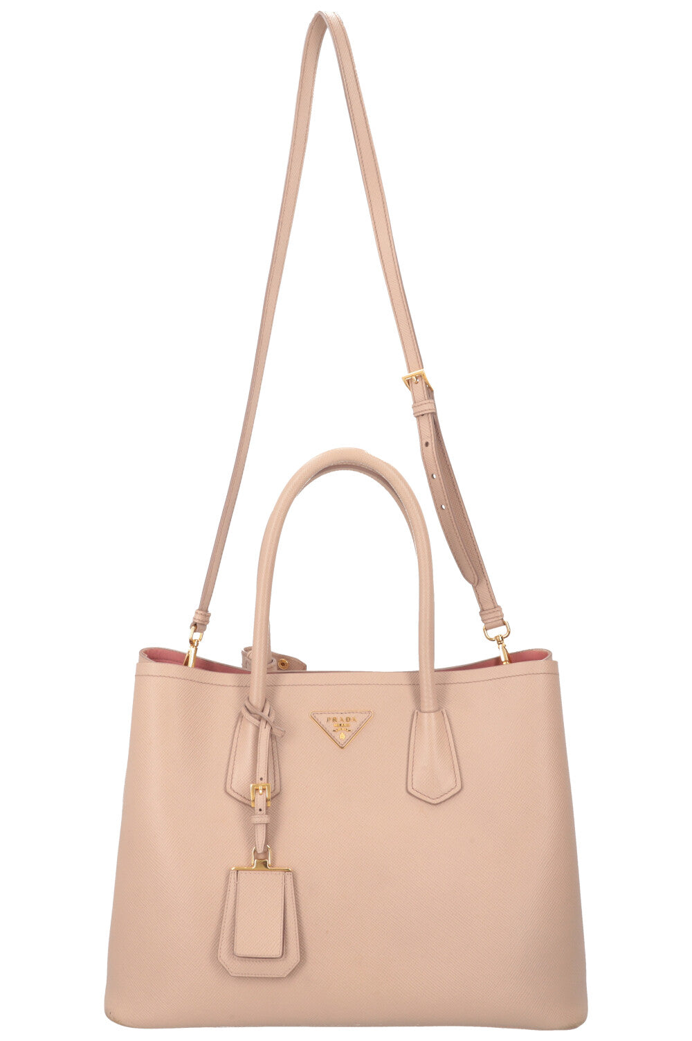 Prada Double Bag Rose Large Handbag