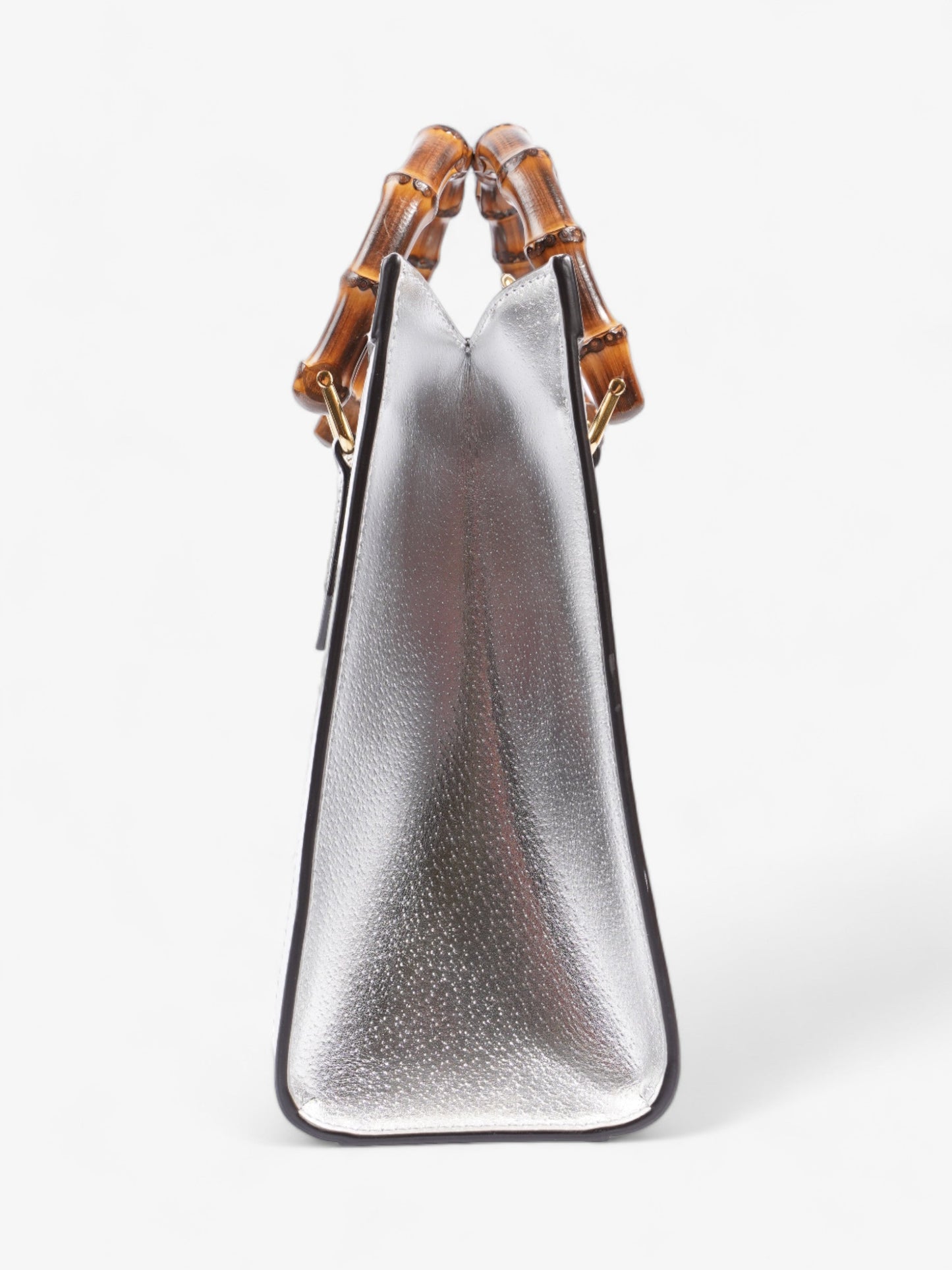 Gucci Diana Metallic Tote Bag Leather Silver
