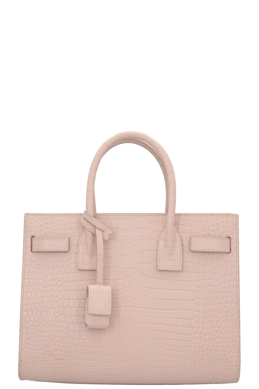 YSL Saint Laurent Tote Bag Sac de Jour Croco Nude Small Embossed