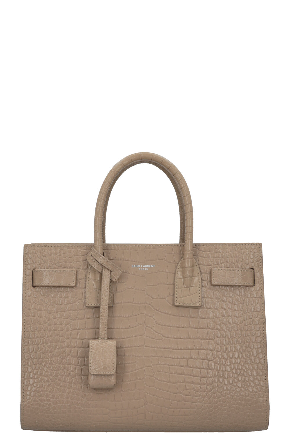 YSL Saint Laurent Sac de Jour Croc Brown Baby Embossed Handbag
