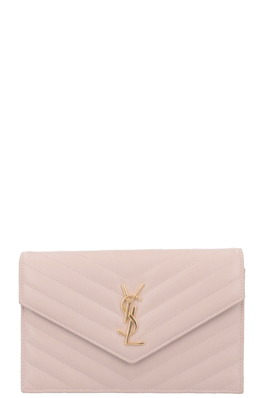 YSL Saint Laurent Crossbody Bag Cassandre Envelope Wallet Leather Beige Small