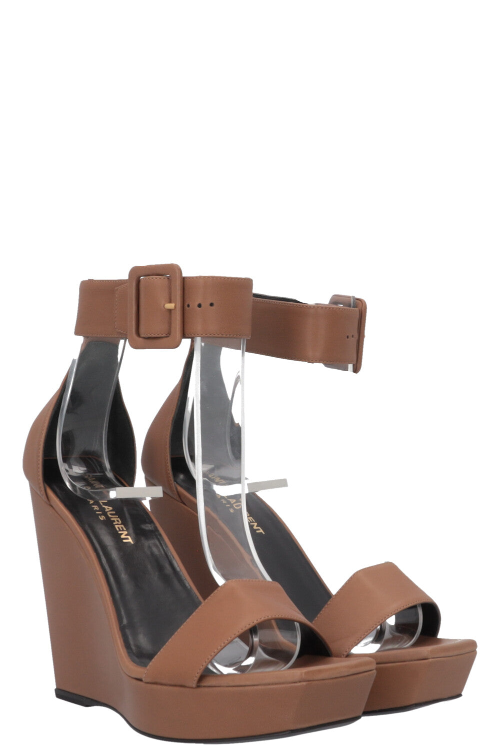 YSL Saint Laurent Wedge Heels Brown Shoes