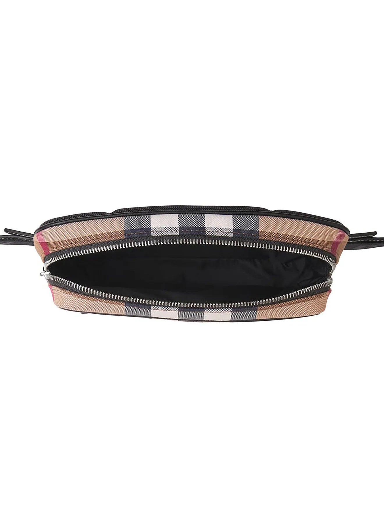 Burberry Check Print Belt Bag Leather Canvas