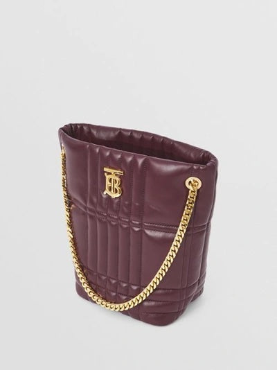 Burberry Check Lola Bag Leather Quilted Medium Bucket Bag